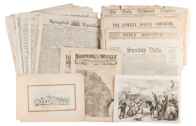 Lot #329 Civil War (35+) Newspapers on Virginia Battles