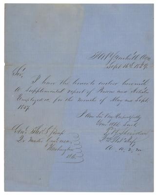 Lot #351 Philip H. Sheridan Letter Signed