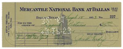 Lot #279 Jack Ruby Signed Check