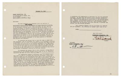 Lot #657 Neil Diamond Document Signed