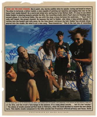 Lot #683 Pearl Jam Signed Photograph