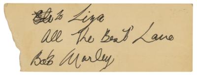 Lot #613 Bob Marley Signature and Ottawa 1979 Backstage Pass