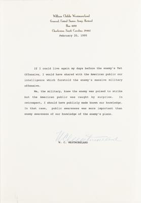Lot #322 William Westmoreland Signed Book and Typed Letter Signed - Image 4