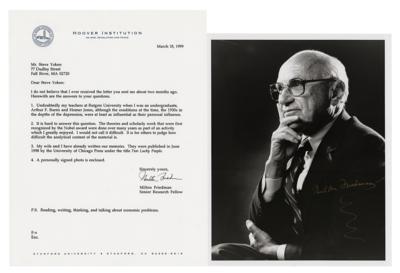 Lot #209 Milton Friedman Signed Photograph and Typed Letter Signed