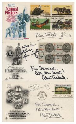 Lot #797 Alex Trebek and Ken Jennings (3) Signed First Day Covers - Image 1