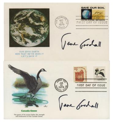 Lot #213 Jane Goodall (2) Signed First Day Covers