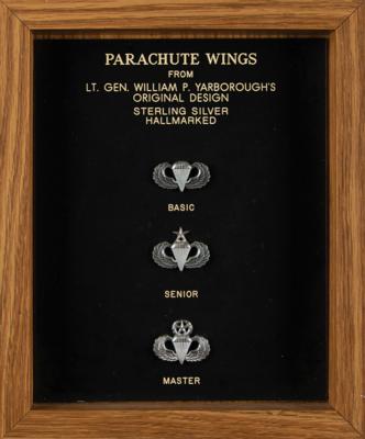 Lot #318 William P. Yarborough Parachute Wings Display