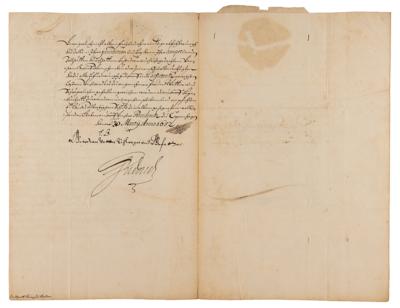 Lot #236 King Frederick III and Princess Frederica Amalia of Denmark (2) Letters Signed - Image 2