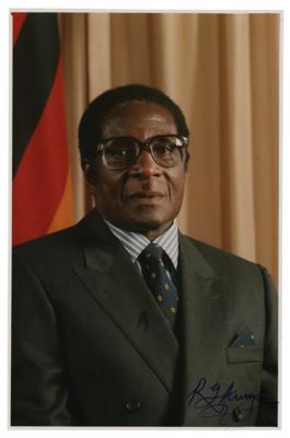 Lot #259 Robert Mugabe Signed Photograph