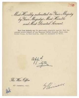 Lot #241 King George VI Document Signed