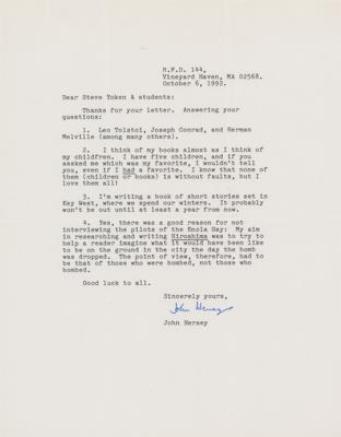Lot #563 John Hersey Typed Letter Signed - Image 1