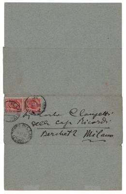 Lot #591 Giacomo Puccini Autograph Letter Signed Twice - Image 2
