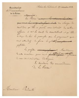 Lot #479 Pierre-Joseph Redoute Document Signed - Image 2