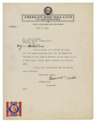 Lot #836 Connie Mack Typed Letter Signed