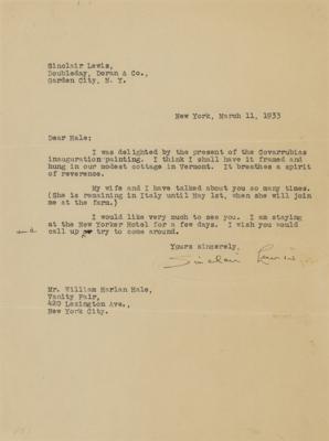 Lot #568 Sinclair Lewis Typed Letter Signed - Image 1