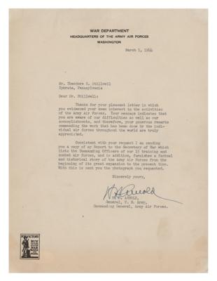 Lot #327 Hap Arnold Typed Letter Signed