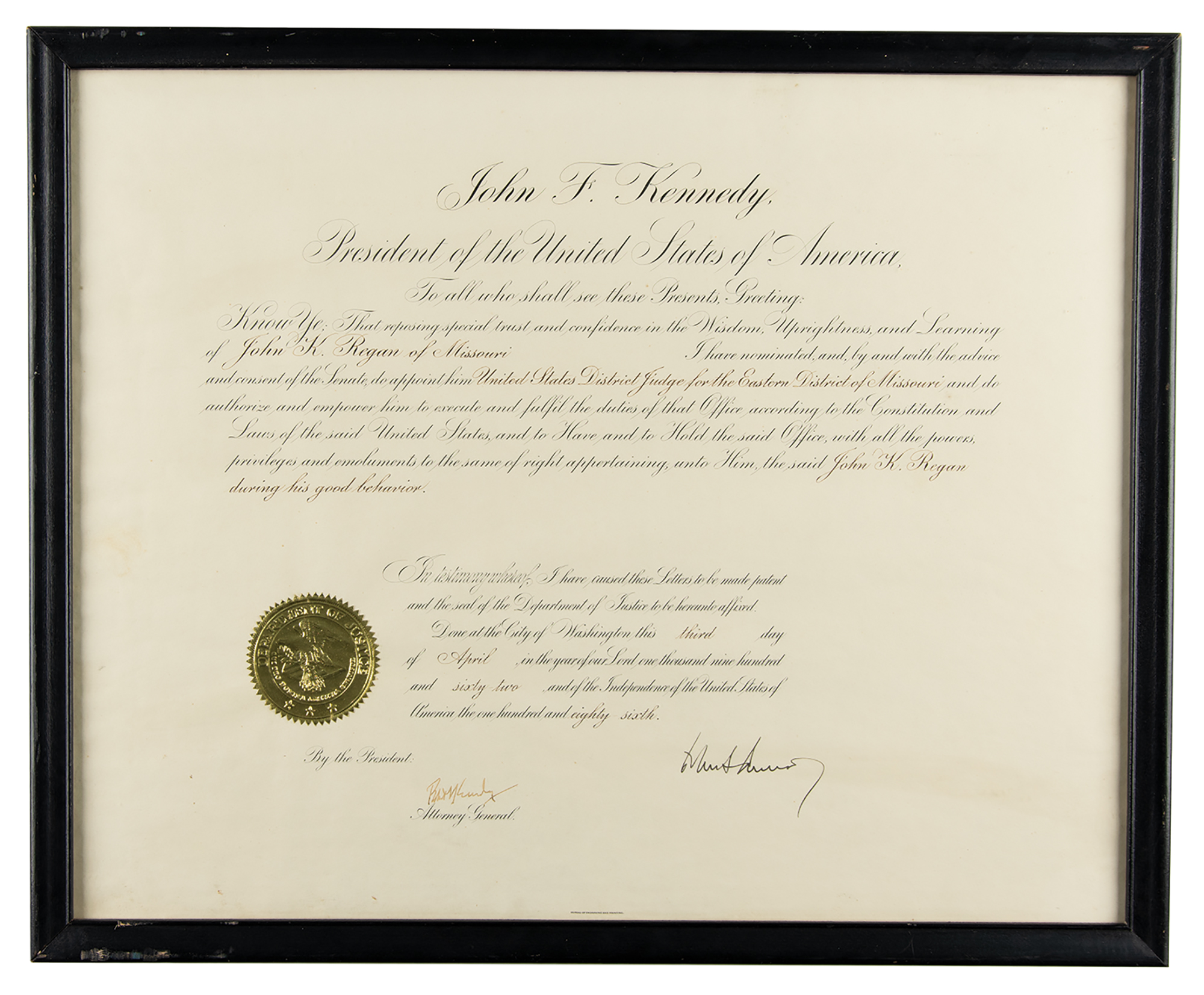 Lot #22 John and Robert Kennedy Document Signed