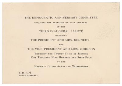Lot #71 John F. Kennedy Third Inaugural Salute Event Invitation
