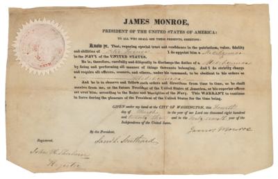 Lot #5 James Monroe Document Signed as President