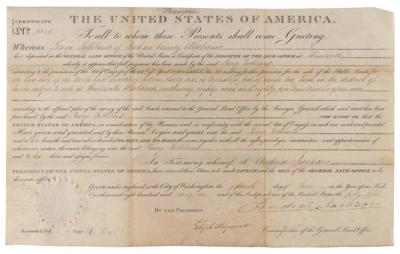 Lot #10 Andrew Jackson Document Signed as President