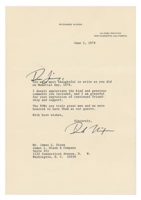 Lot #83 Richard Nixon Typed Letter Signed
