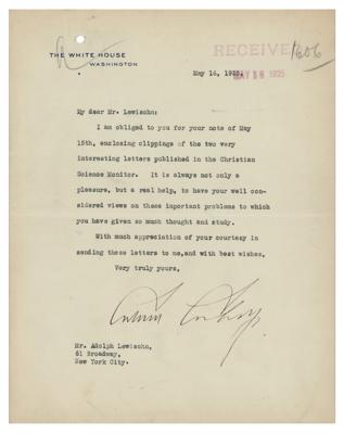 Lot #49 Calvin Coolidge Typed Letter Signed as President