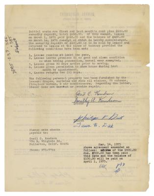 Lot #535 Philip K. Dick Document Signed Twice - Image 2