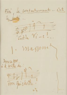 Lot #624 Jules Massenet Autograph Musical Quotation Signed - Image 2