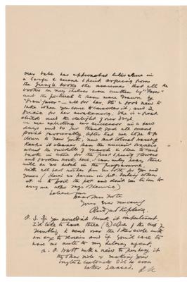 Lot #543 Rudyard Kipling Autograph Letter Signed - Image 2