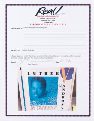 Lot #723 Luther Vandross and Anita Baker Signed Program and Album, with 'The Heat' Tour Jacket - Image 4