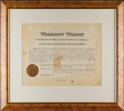 Lot #104 Woodrow Wilson Document Signed as President - Image 3