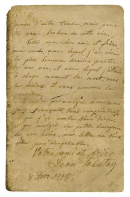Lot #550 Leo Tolstoy Letter Signed