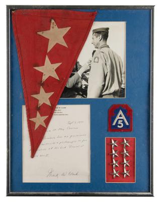 Lot #331 Mark W. Clark and William P. Yarborough (2) Signed Handwritten Letters with United States Fifth Army Display