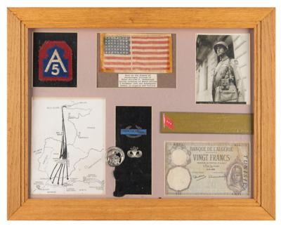 Lot #372 William P. Yarborough Operation Torch Display with Signature and Combat-Worn Patch - Image 5
