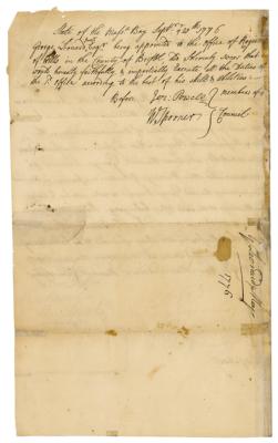 Lot #114 Revolutionary War: 1776 Massachusetts Document Signed - Image 2