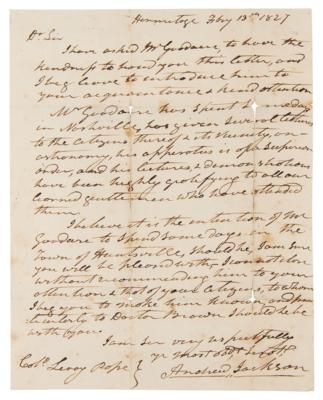 Lot #9 Andrew Jackson Autograph Letter Signed