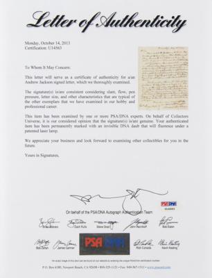Lot #9 Andrew Jackson Autograph Letter Signed - Image 3