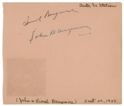 Lot #747 John and Lionel Barrymore Signatures