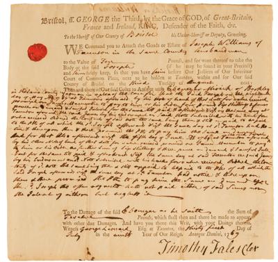 Lot #269 Robert Treat Paine Autograph Document Signed