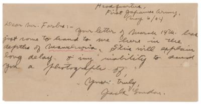 Lot #542 Jack London Autograph Letter Signed