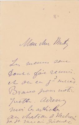 Lot #482 Henri de Toulouse-Lautrec Autograph Letter Signed