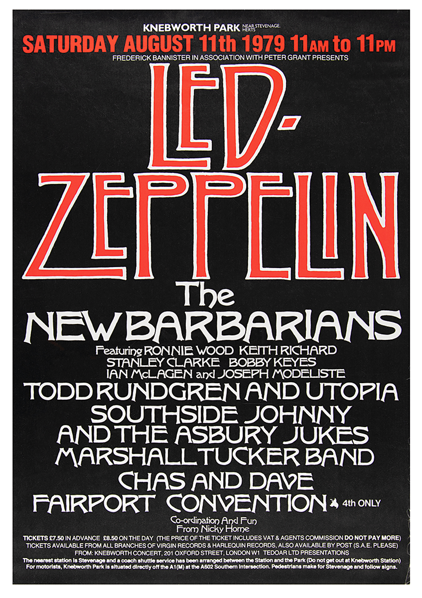 Led Zeppelin 1979 Knebworth Park Poster | RR Auction