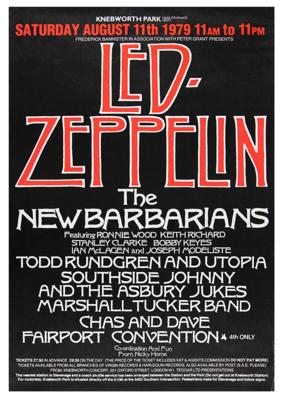 Lot #611 Led Zeppelin 1979 Knebworth Park Poster