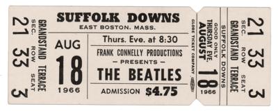 Lot #600 Beatles 1966 Suffolk Downs Concert Ticket