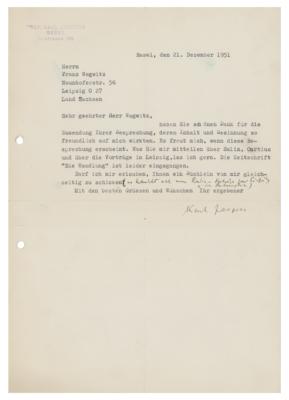 Lot #227 Karl Jaspers Typed Letter Signed