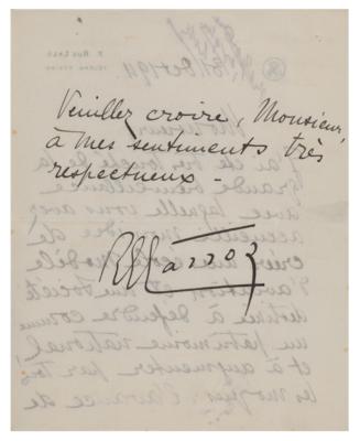 Lot #374 Roland Garros Autograph Letter Signed - Image 3