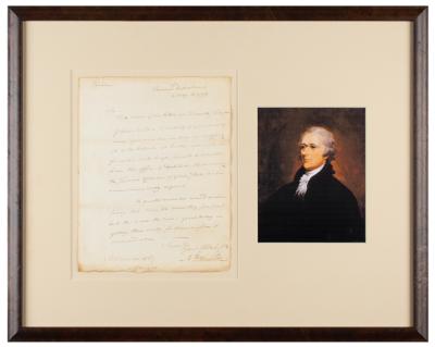 Lot #83 Alexander Hamilton Letter Signed as Treasury Secretary - Image 1