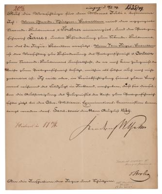 Lot #246 King Frederick William IV of Prussia Letter Signed