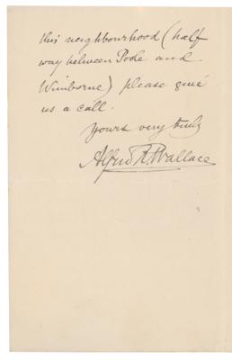 Lot #132 Alfred Wallace Autograph Letter Signed - Image 2