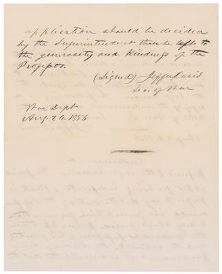 Lot #326 Jefferson Davis Autograph Letter Signed Twice - Image 2